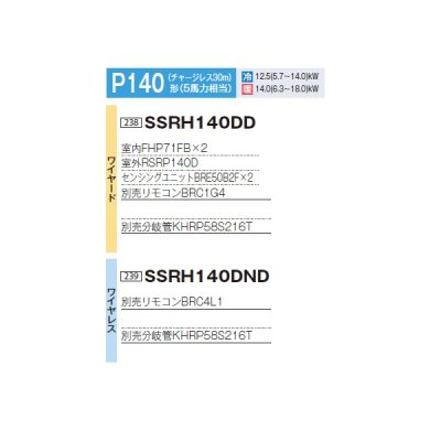 画像2: ダイキン 『SSRH140DND+分岐管』 業務用エアコン 天井吊形 センシング ツイン同時マルチ FIVESTARZEAS P140形 5馬力 三相 ワイヤレス ♪