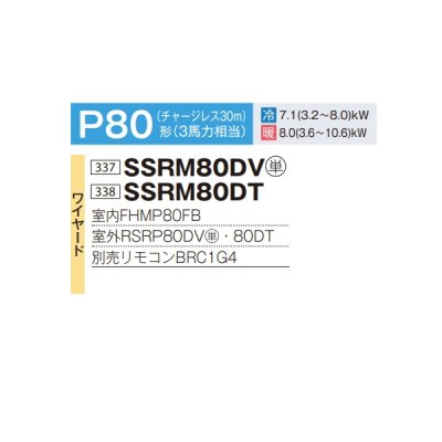 画像2: ダイキン SSRM80DV 業務用エアコン 天井埋込ダクト形 高静圧 ペア FIVESTARZEAS P80形 3馬力 単相 ワイヤード ♪