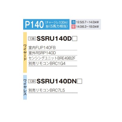 画像2: ダイキン SSRU140D 業務用エアコン 天吊自在形 ワンダ風流 センシング ペア FIVESTARZEAS P140形 5馬力 三相 ワイヤード ♪