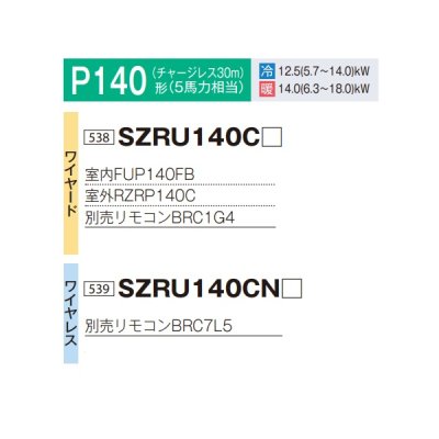 画像2: ダイキン SZRU140CN 業務用エアコン 天吊自在形 ワンダ風流 標準 ペア EcoZEAS P140形 5馬力 三相 ワイヤレス ♪