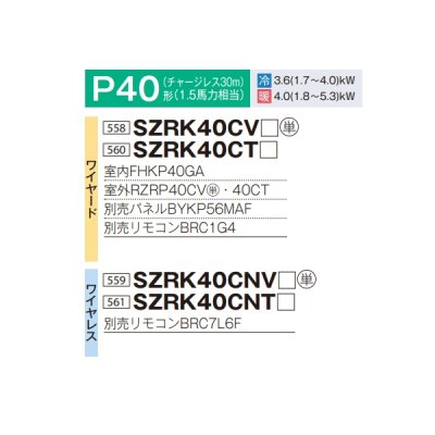 画像2: ダイキン SZRK40CT 業務用エアコン 天井埋込カセット形 シングルフロー 標準 ペア EcoZEAS P40形 1.5馬力 三相 ワイヤード ♪