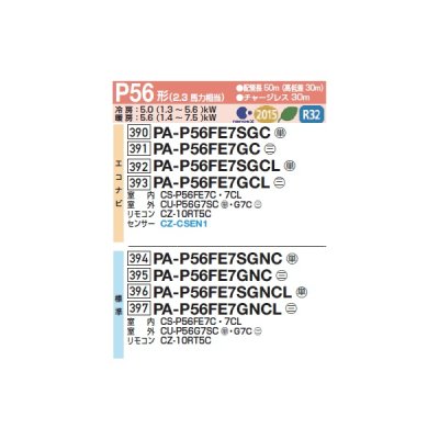 画像2: パナソニック PA-P56FE7GCLL 業務用エアコン ビルトインオールダクト形 XEPHY Premium エコナビ シングル P56形 2.3馬力 三相200V ♪