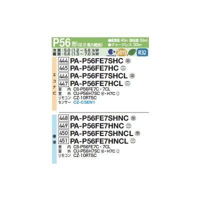画像2: パナソニック PA-P56FE7SHCLL 業務用エアコン ビルトインオールダクト形 XEPHY Eco エコナビ シングル P56形 2.3馬力 単相200V ♪