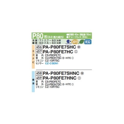 画像2: パナソニック PA-P80FE7HCC 業務用エアコン ビルトインオールダクト形 XEPHY Eco エコナビ シングル P80形 3.0馬力 三相200V ♪