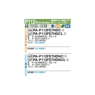 画像2: パナソニック 『PA-P112FE7HDNCC+分岐管』 業務用エアコン ビルトインオールダクト形 XEPHY Eco 標準 同時ツイン P112形 4.0馬力 三相200V ♪