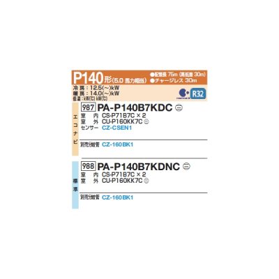 画像2: パナソニック 『PA-P140B7KDNC+分岐管』 業務用エアコン 床置形(スリム形) フル暖 XEPHY 寒冷地向け 標準 同時ツイン P140形 5馬力 三相200Ｖ ♪