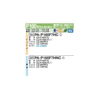画像2: パナソニック PA-P160F7HNCC 業務用エアコン 天井ビルトインカセット形 XEPHY Eco 標準 シングル P160形 6.0馬力 三相200V ♪