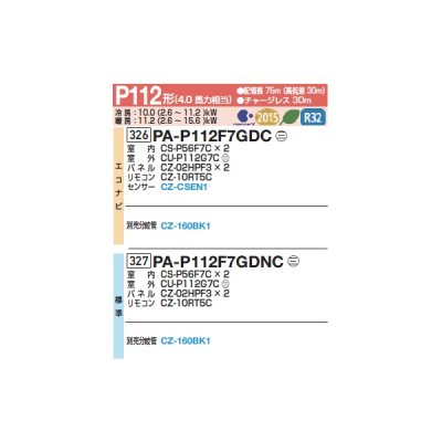 画像2: パナソニック 『PA-P112F7GDNCC+分岐管』 業務用エアコン 天井ビルトインカセット形 XEPHY Premium 標準 同時ツイン P112形 4.0馬力 三相200V ♪