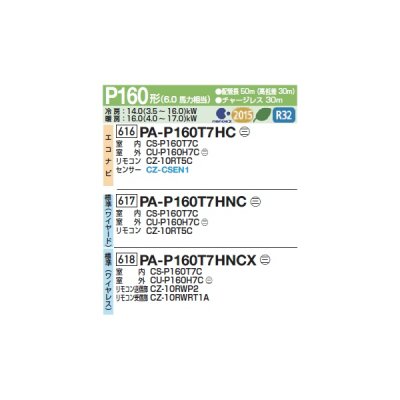 画像2: パナソニック PA-P160T7HNCX 業務用エアコン 天井吊形 XEPHY Eco 標準(ワイヤレス) シングル P160 形6.0馬力 三相200V ♪