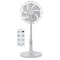 ユアサプライムス YGT-DH3455GFR(W) リビング扇風機 温度センサー搭載 羽根径30cm 7枚羽根 リモコン付き 12段階風量調節 デジタル表示 ホワイト ℃℃