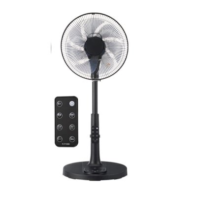画像1: ユアサプライムス YGT-DH3455GFR(K) リビング扇風機 温度センサー搭載 羽根径30cm 7枚羽根 リモコン付き 12段階風量調節 デジタル表示 ブラック ℃℃