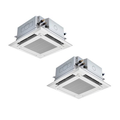 画像1: 三菱 PLZX-ZRMP160HFG6 業務用エアコン 4方向天井カセット i-スクエアタイプ スリムZR 同時ツイン P160形 6馬力 三相200V ワイヤード ♪∀