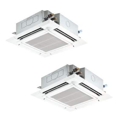 画像1: 三菱 PLZX-ZRMP160HF6 業務用エアコン 4方向天井カセット i-スクエアタイプ スリムZR 同時ツイン P160形 6馬力 三相200V ワイヤード ♪∀