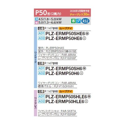 画像2: 三菱 PLZ-ERMP50SHE6 業務用エアコン 4方向天井カセット i-スクエアタイプ スリムER 標準シングル P50形 2馬力 単相200V ワイヤード ♪∀
