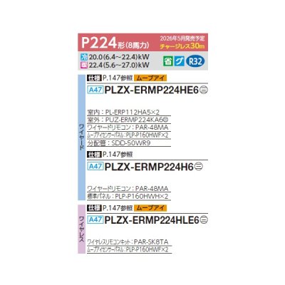 画像2: 三菱 PLZX-ERMP224HE6 業務用エアコン 4方向天井カセット i-スクエアタイプ スリムER 同時ツイン P224形 8馬力 三相200V ワイヤード ♪∀