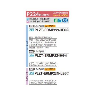 画像2: 三菱 PLZT-ERMP224H6 業務用エアコン 4方向天井カセット i-スクエアタイプ スリムER 同時トリプル P224形 8馬力 三相200V ワイヤード ♪∀