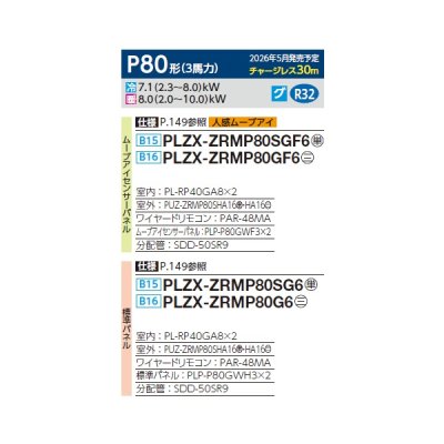 画像2: 三菱 PLZX-ZRMP80GF6 業務用エアコン 4方向天井カセット コンパクトタイプ スリムZR 同時ツイン P80形 3馬力 三相200V ワイヤード ♪∀