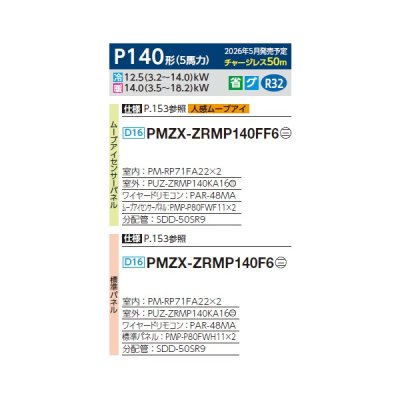 画像2: 三菱 PMZX-ZRMP140F6 業務用エアコン 1方向天井カセット スリムZR 同時ツイン P140形 5馬力 三相200V ワイヤード ♪∀