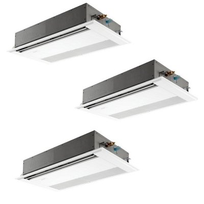 画像1: 三菱 PMZT-ZRMP160F6 業務用エアコン 1方向天井カセット スリムZR 同時トリプル P160形 6馬力 三相200V ワイヤード ♪∀