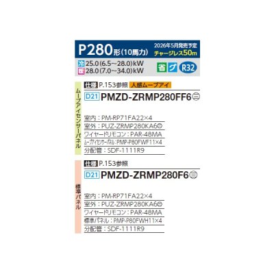 画像2: 三菱 PMZD-ZRMP280FF6 業務用エアコン 1方向天井カセット スリムZR 同時フォー P280 10馬力 三相200V ワイヤード ♪∀