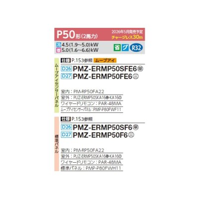 画像2: 三菱 PMZ-ERMP50F6 業務用エアコン 1方向天井カセット スリムER 標準シングル P50形 2馬力 三相200V ワイヤード ♪∀