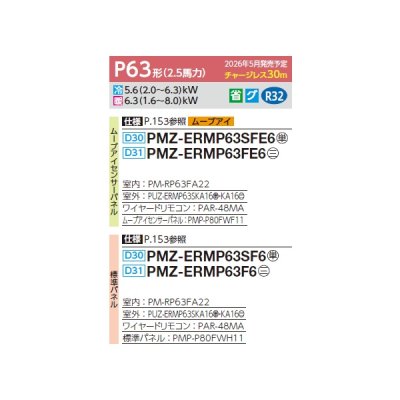 画像2: 三菱 PMZ-ERMP63FE6 業務用エアコン 1方向天井カセット スリムER 標準シングル P63形 2.5馬力 三相200V ワイヤード ♪∀