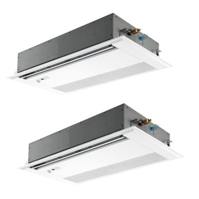 画像1: 三菱 PMZX-ERMP112FE6 業務用エアコン 1方向天井カセット スリムER 同時ツイン P112形 4馬力 三相200V ワイヤード ♪∀