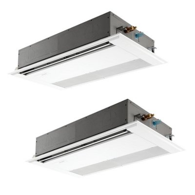 画像1: 三菱 PMZX-ERMP112F6 業務用エアコン 1方向天井カセット スリムER 同時ツイン P112形 4馬力 三相200V ワイヤード ♪∀
