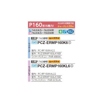 画像2: 三菱 PCZ-ERMP160KL6 業務用エアコン 天吊 スリムER 標準シングル P160形 6馬力 三相200V ワイヤレス ♪∀