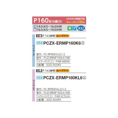 画像2: 三菱 PCZX-ERMP160KL6 業務用エアコン 天吊 スリムER 同時ツイン P160形 6馬力 三相200V ワイヤレス ♪∀