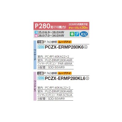 画像2: 三菱 PCZX-ERMP280K6 業務用エアコン 天吊 スリムER 同時ツイン P280 10馬力 三相200V ワイヤード ♪∀
