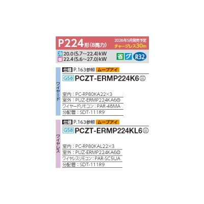画像2: 三菱 PCZT-ERMP224K6 業務用エアコン 天吊 スリムER 同時トリプル P224形 8馬力 三相200V ワイヤード ♪∀