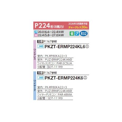 画像2: 三菱 PKZT-ERMP224K6 業務用エアコン 壁掛 スリムER 同時トリプル P224形 8馬力 三相200V ワイヤード ♪∀