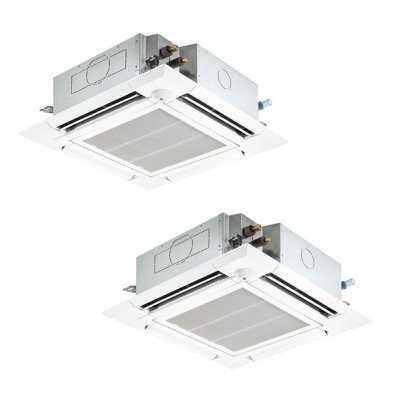 画像1: 三菱 PLZX-HRMP112HF6 業務用エアコン 4方向天井カセット i-スクエアタイプ ズバ暖スリム Hシリーズ 同時ツイン P112形 4馬力 三相200V ワイヤード ♪