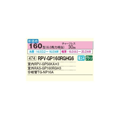画像2: 日立 RPV-GP160RGHG6 業務用エアコン ゆかおき 同時トリプル 省エネの達人プレミアム 160型 6.0馬力 三相200V ♪