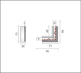 大光電機(DAIKO) TP-VL1005W 部材 DC48V専用 浅形L形連結用金具(左) ホワイト