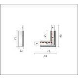大光電機(DAIKO) TP-VL1006W 部材 DC48V専用 浅形L形連結用金具(右) ホワイト