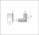 大光電機(DAIKO) TP-VL2005W 部材 DC48V専用 深形L形連結用金具(左) ホワイト
