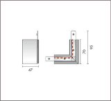 大光電機(DAIKO) TP-VL2006W 部材 DC48V専用 深形L形連結用金具(右) ホワイト