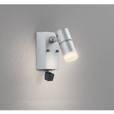 画像1: オーデリック OG264223R1 エクステリアライト スポットライト LED一体型 電球色 高演色LED 人検知カメラ付 コーキングレス型 防雨型 マットシルバー