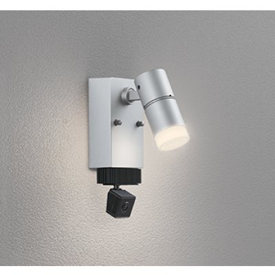 画像1: オーデリック OG264224R1 エクステリアライト スポットライト LED一体型 電球色 高演色LED 顔識別カメラ付 コーキングレス型 防雨型 マットシルバー