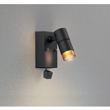 オーデリック OG264225R1 エクステリアライト スポットライト LED一体型 電球色 高演色LED 人検知カメラ付 コーキングレス型 防雨型 ブラック