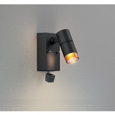 画像1: オーデリック OG264225R1 エクステリアライト スポットライト LED一体型 電球色 高演色LED 人検知カメラ付 コーキングレス型 防雨型 ブラック