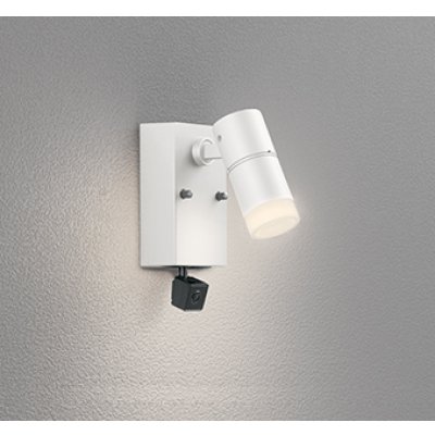 画像1: オーデリック OG264227R1 エクステリアライト スポットライト LED一体型 電球色 高演色LED 人検知カメラ付 コーキングレス型 防雨型 オフホワイト