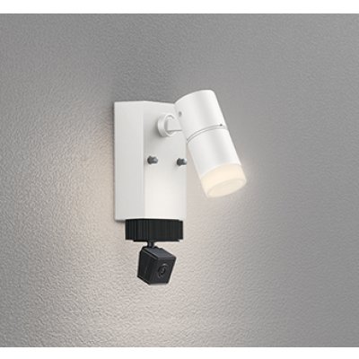画像1: オーデリック OG264228R1 エクステリアライト スポットライト LED一体型 電球色 高演色LED 顔識別カメラ付 コーキングレス型 防雨型 オフホワイト