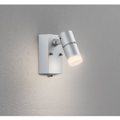 画像1: オーデリック OG264241R1 エクステリアライト スポットライト LED一体型 電球色 高演色LED 人感センサー コーキングレス型 防雨型 マットシルバー