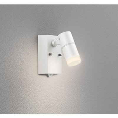画像1: オーデリック OG264243R1 エクステリアライト スポットライト LED一体型 電球色 高演色LED 人感センサー コーキングレス型 防雨型 マットシルバー