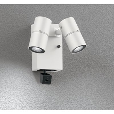 画像1: オーデリック OG264255R1 エクステリアライト スポットライト LED一体型 昼白色 高演色LED 人検知カメラ付 コーキングレス型 防雨型 オフホワイト