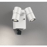 オーデリック OG264257R1 エクステリアライト スポットライト LED一体型 電球色 高演色LED 人検知カメラ付 コーキングレス型 防雨型 オフホワイト
