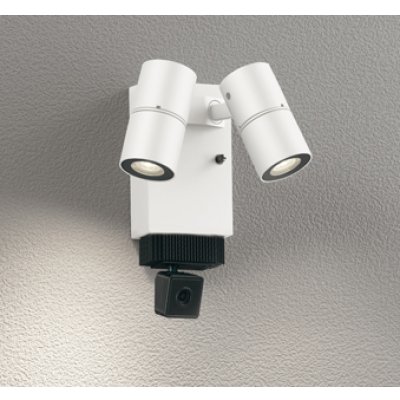 画像1: オーデリック OG264258R1 エクステリアライト スポットライト LED一体型 電球色 高演色LED 顔識別カメラ付 コーキングレス型 防雨型 オフホワイト